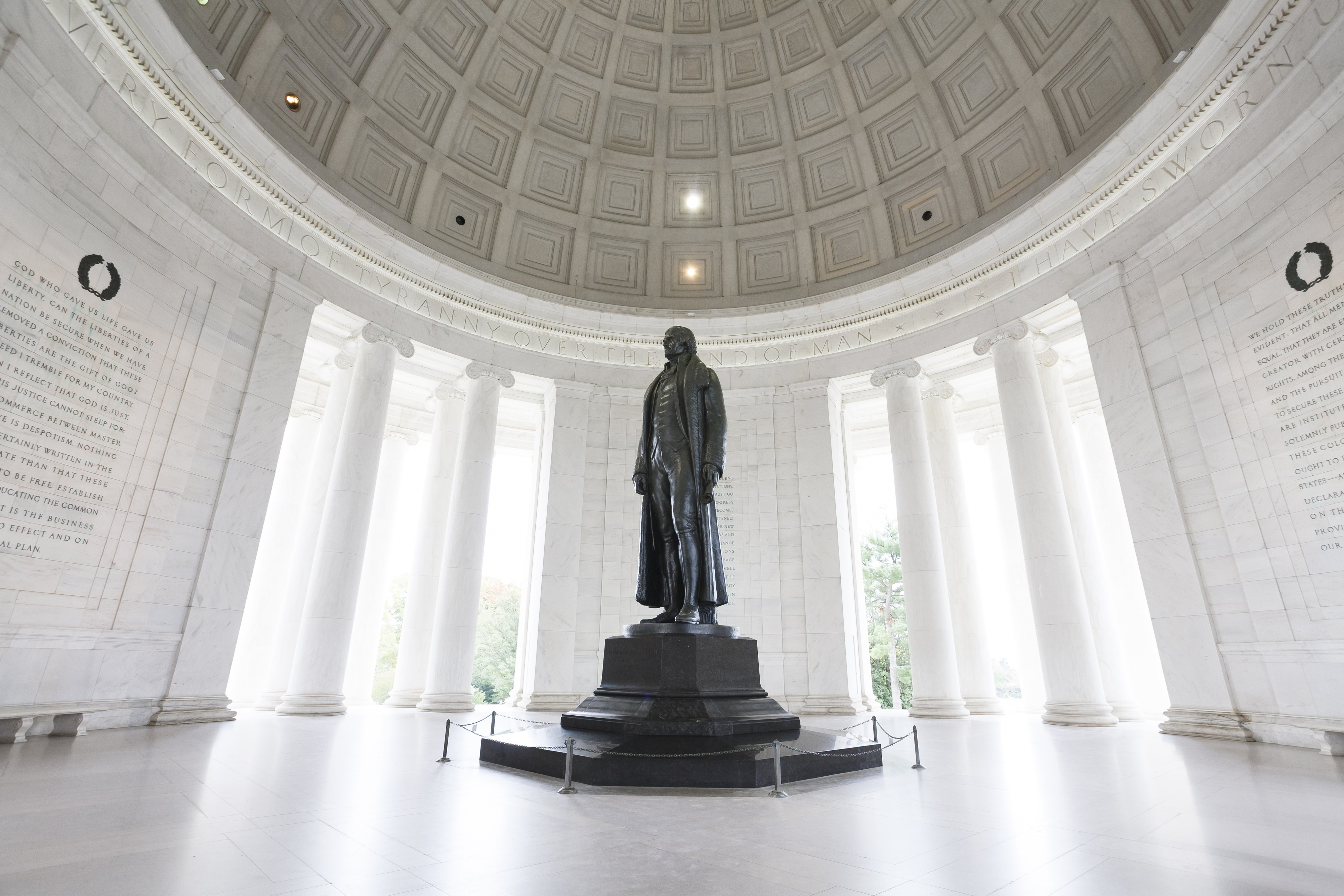 the inside of the Jefferson Memorial in DC