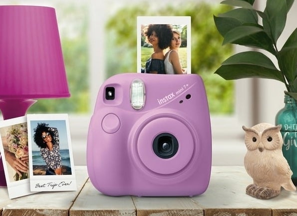 purple Instax Fujifilm camera