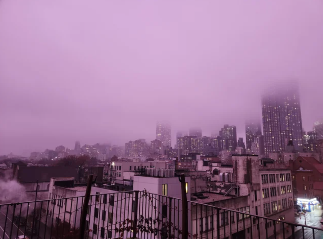 Purple rain in New York