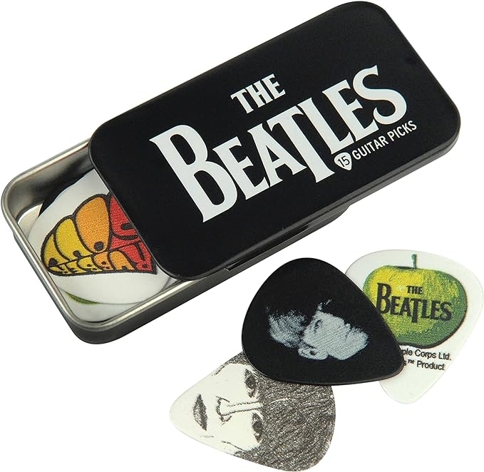 The Beatles guitar picks and case