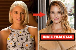 DIANNA AGRON IN GLEE AND IRL CAPTION READS INDIE FILM STAR