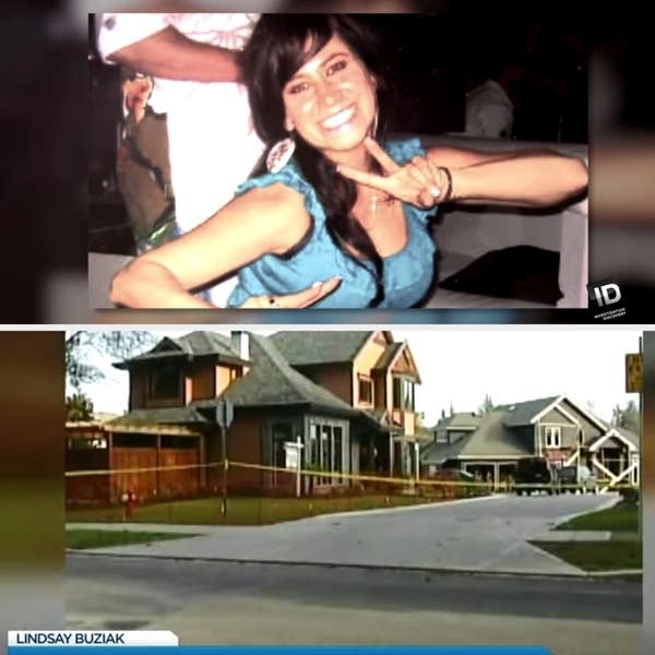 photo of her and the taped-off area shown on the news