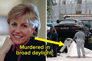 TV presenter Jill Dando and the crime scene of her murder