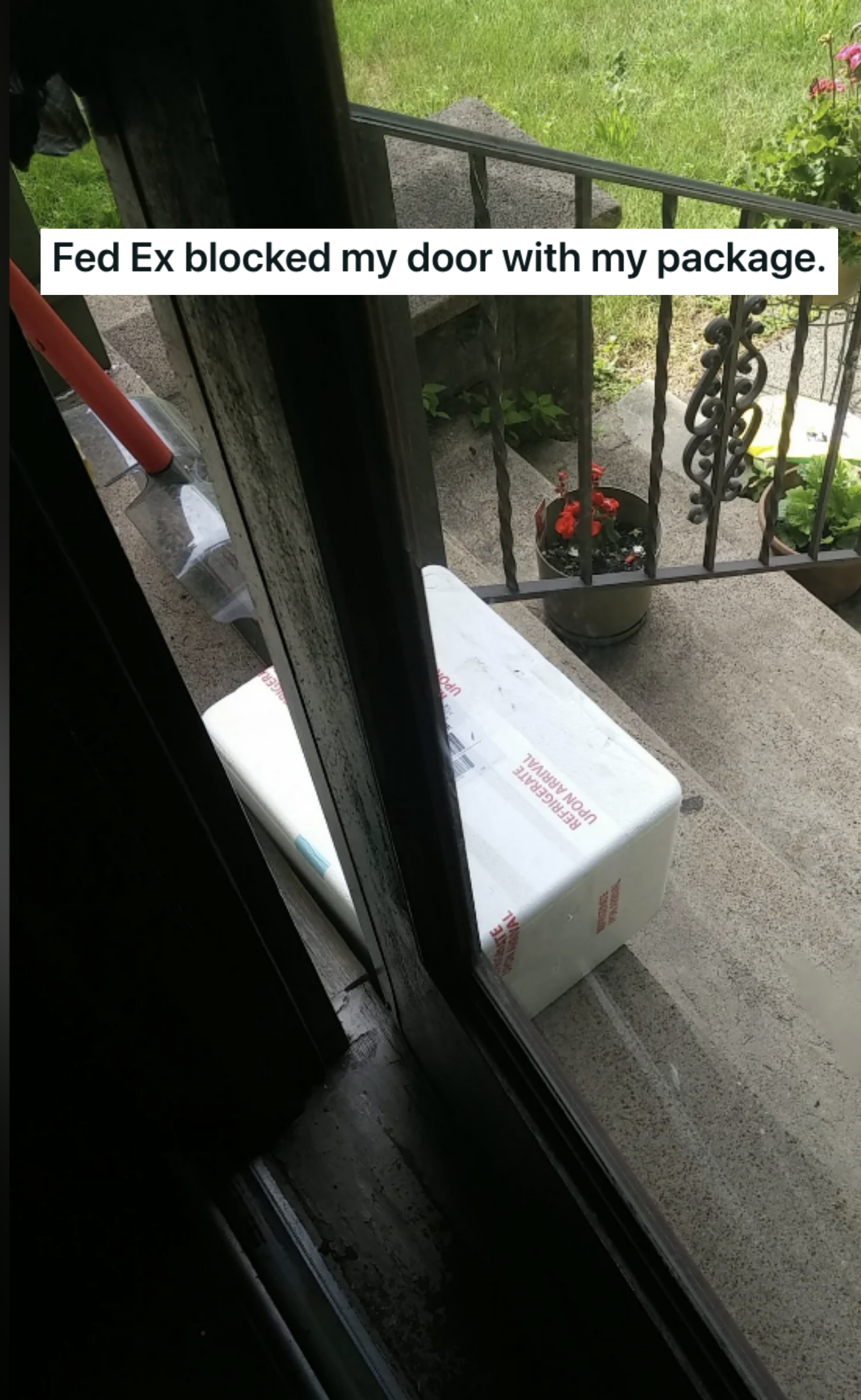 A package blocking someone&#x27;s door