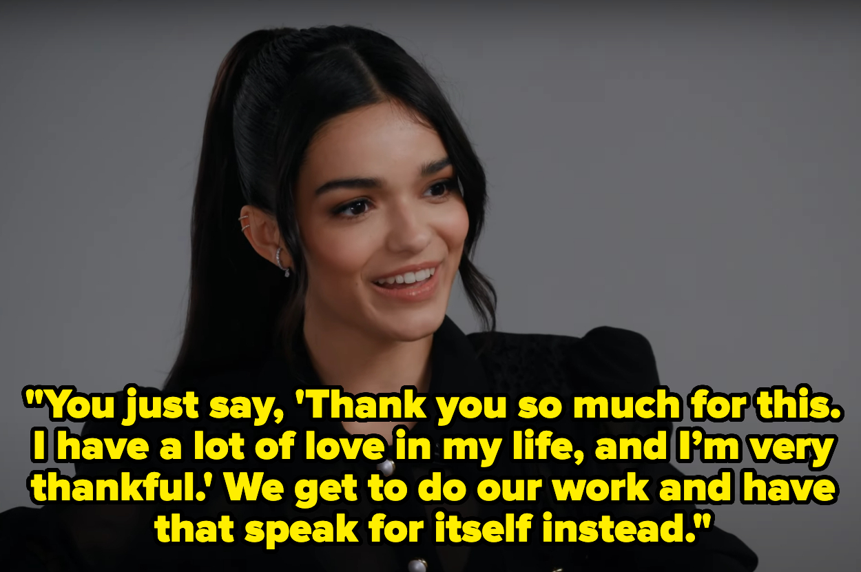 Rachel saying, &quot;You just say, &#x27;Thank you so much for this; I have a lot of love in my life, and I&#x27;m very thankful&#x27; — we get to do our work and have that speak for itself instead&quot;