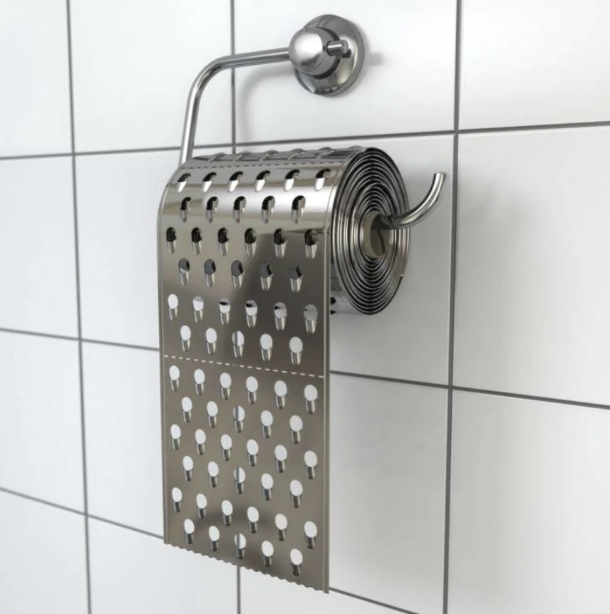 Cheese-grater toilet paper