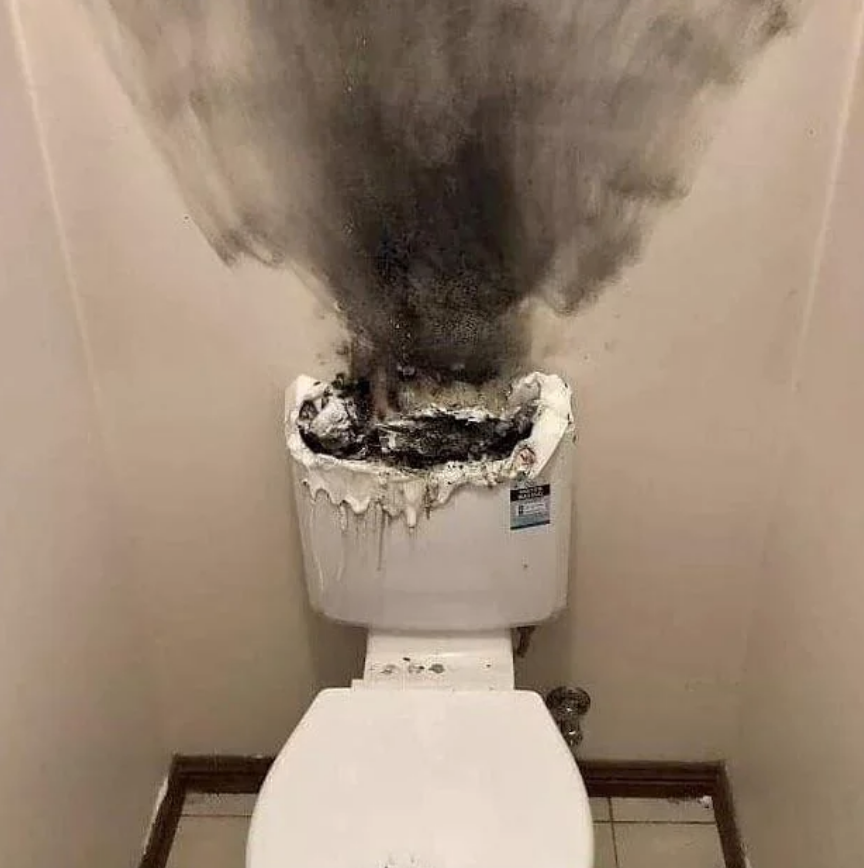 a blown-up boilet