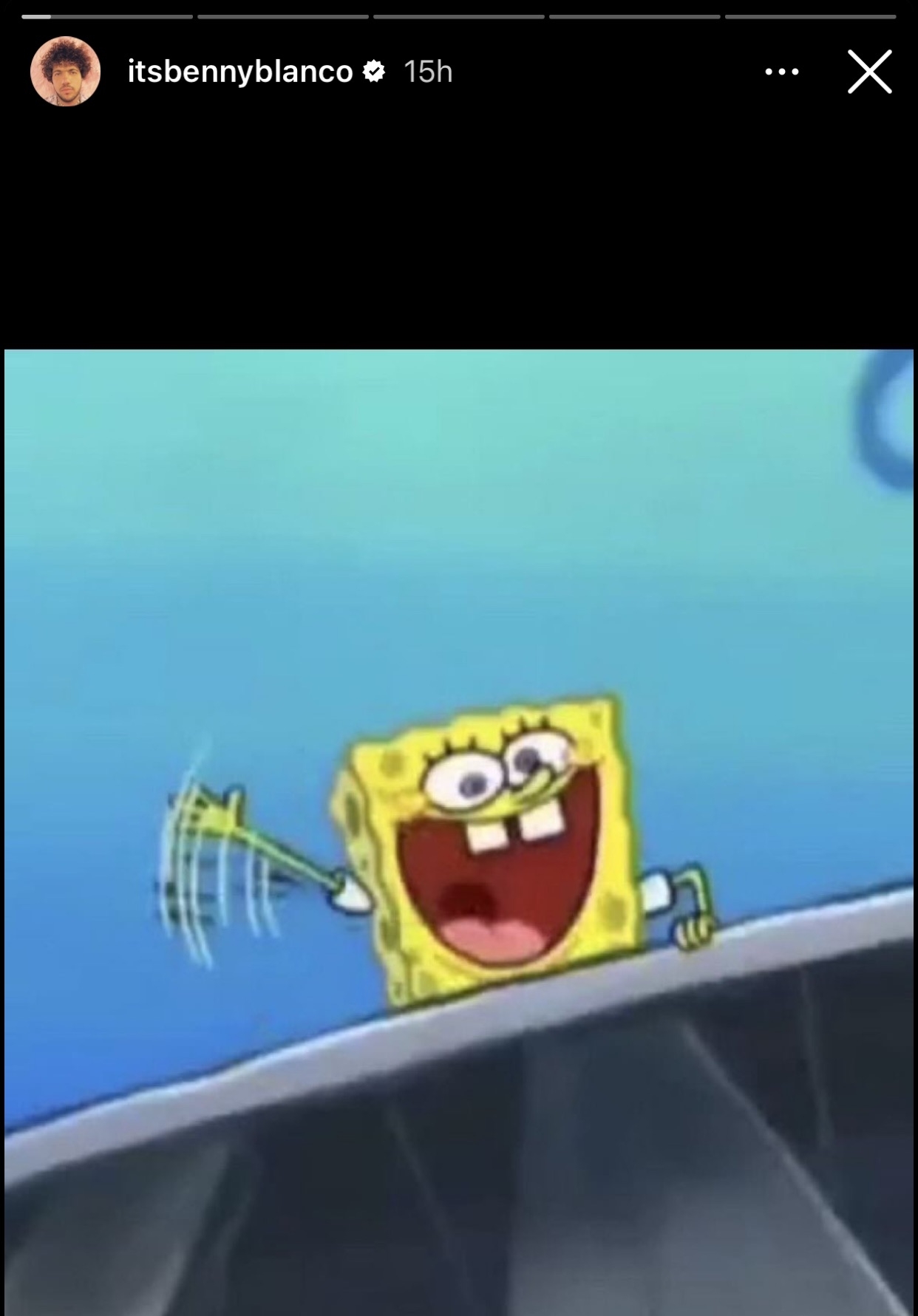 spongebob waving fanatically