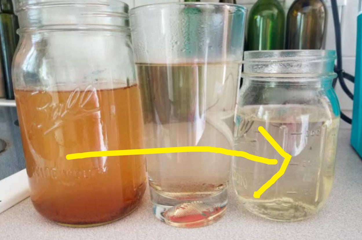 jars of water getting cleaner thanks to k cup cleaner