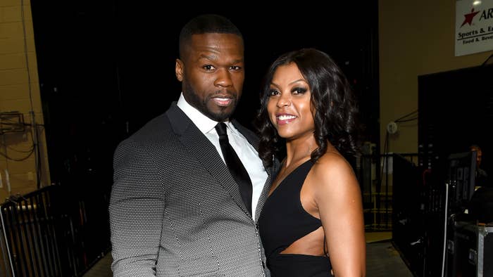 Closeup of 50 Cent and Taraji P. Henson