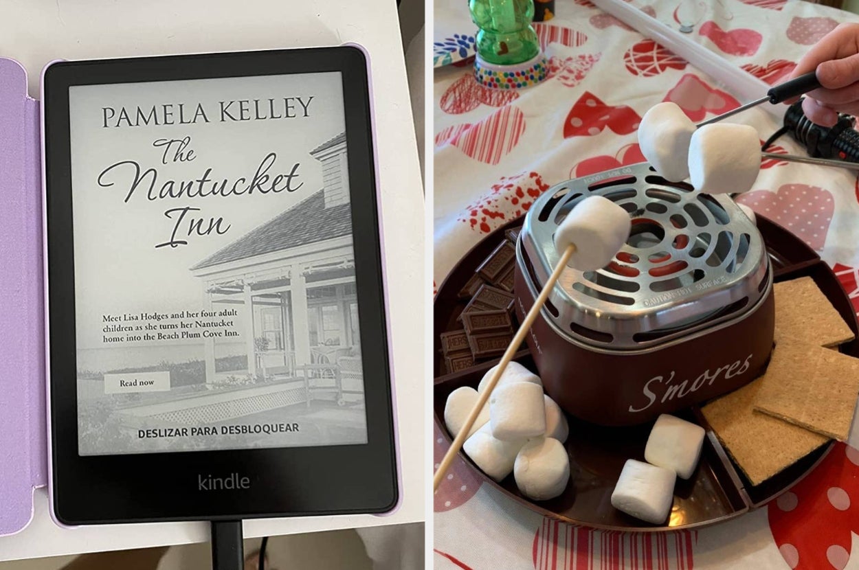 a kindle paperwhite and a s'mores maker
