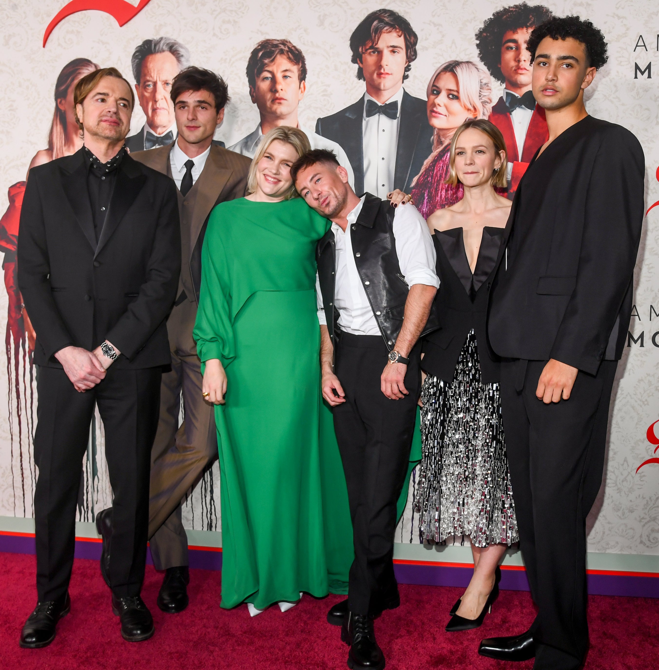 the cast on the red carpet for the movie premiere