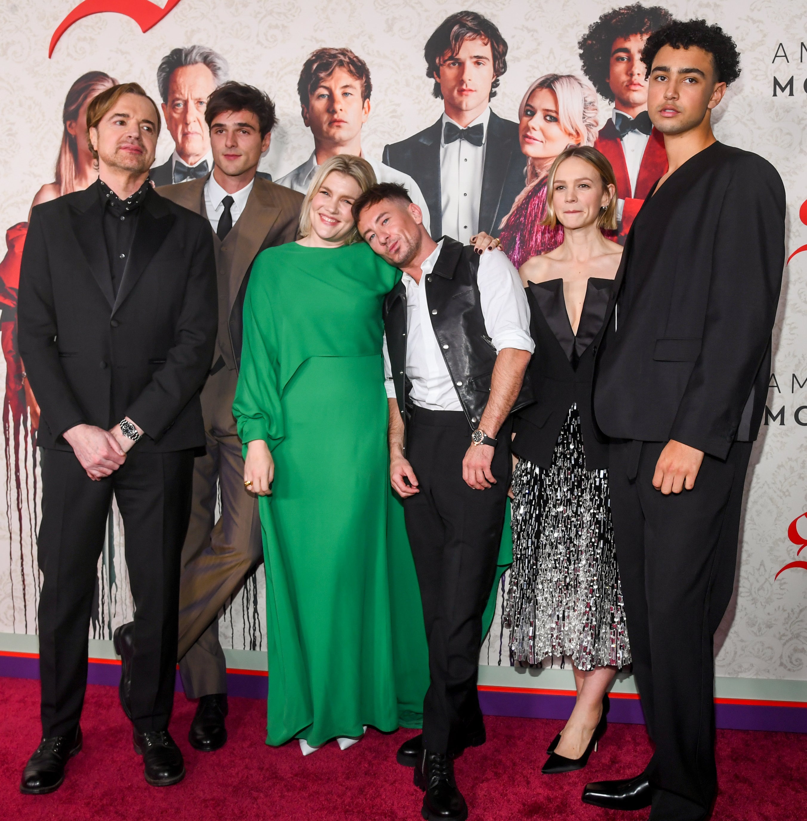 the cast on the red carpet for the movie premiere
