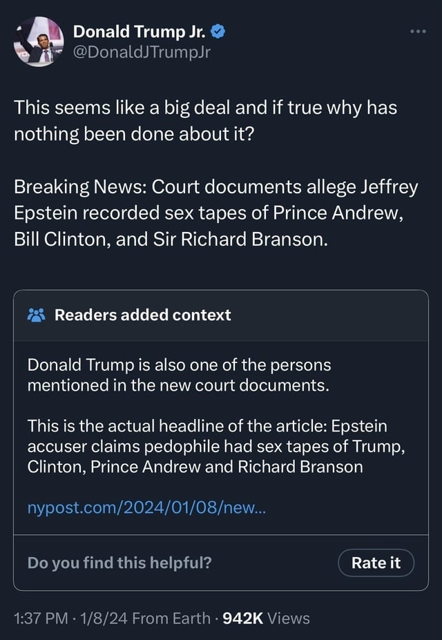 "Donald Trump is also one of the persons mentioned in the new court documents."