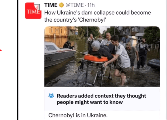 "Chernobyl is in Ukraine."