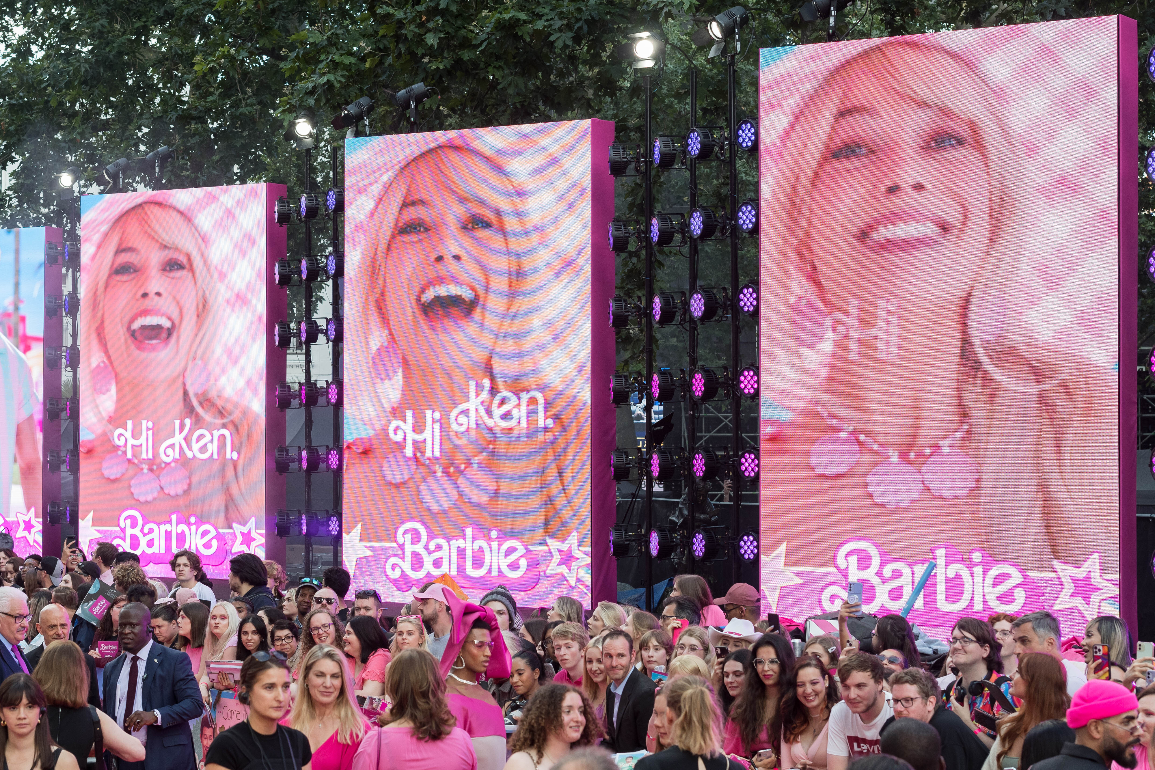 A crowd at a Barbie event