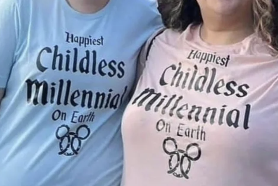 T-shirts that say &quot;Happiest childless millennial on Earth&quot;