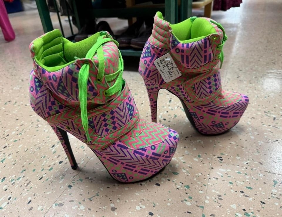 colorful heel shoes