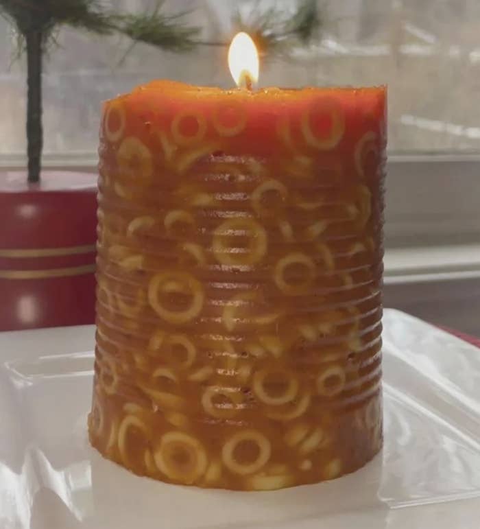 a Chef Boyardee candle