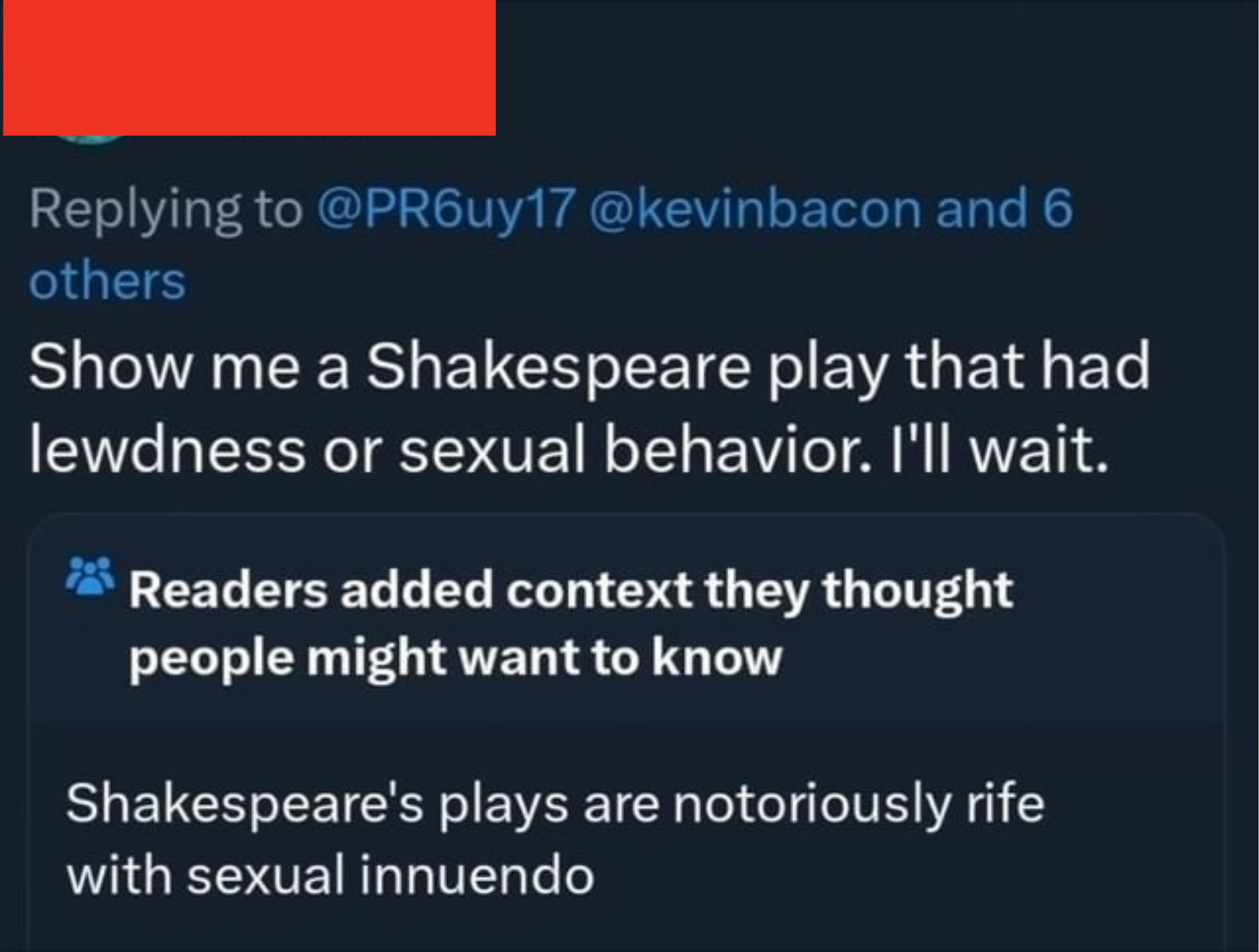 "Shakespeare's plays are notoriously rife with sexual innuendo"