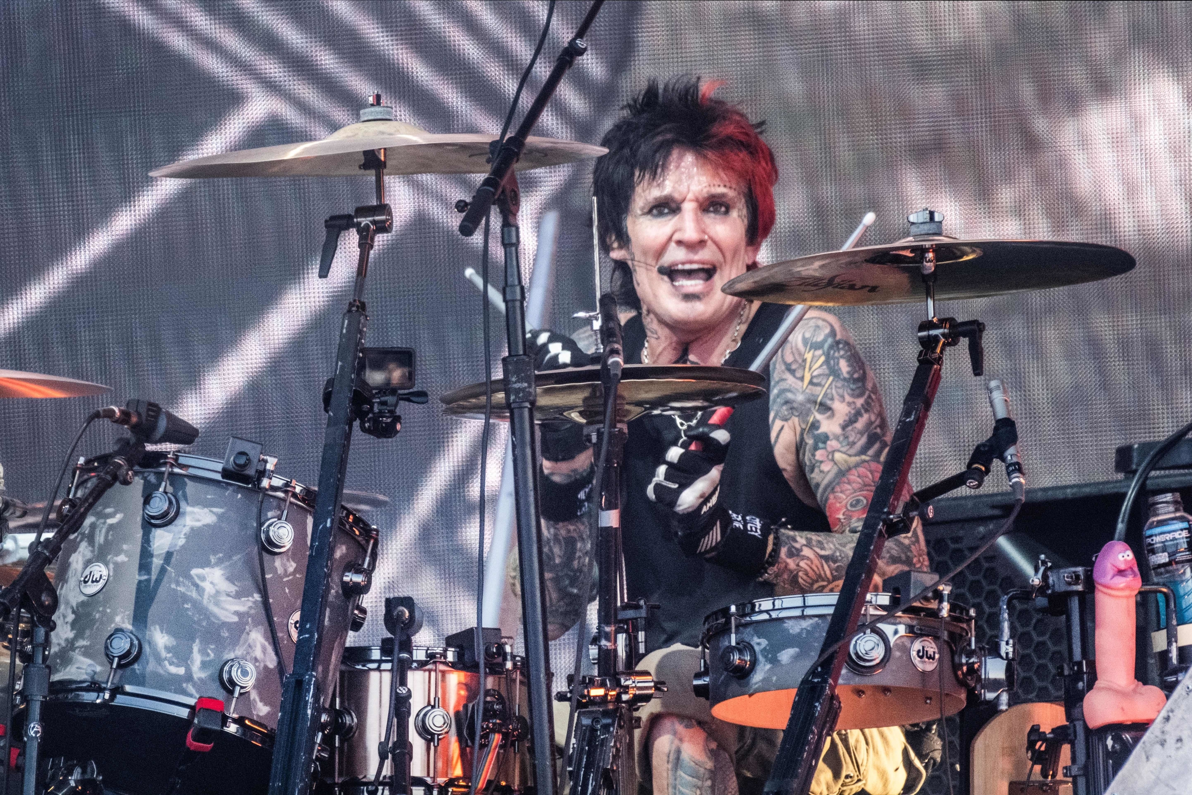 Tommy Lee playing the drums