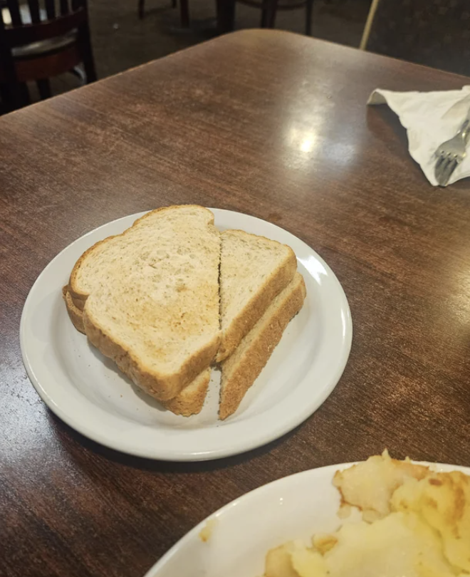 Badly cut toast