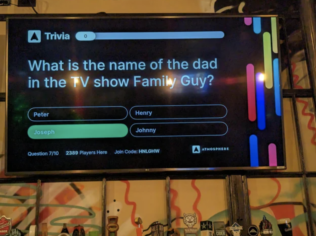A trivia question highlighting the incorrect answer