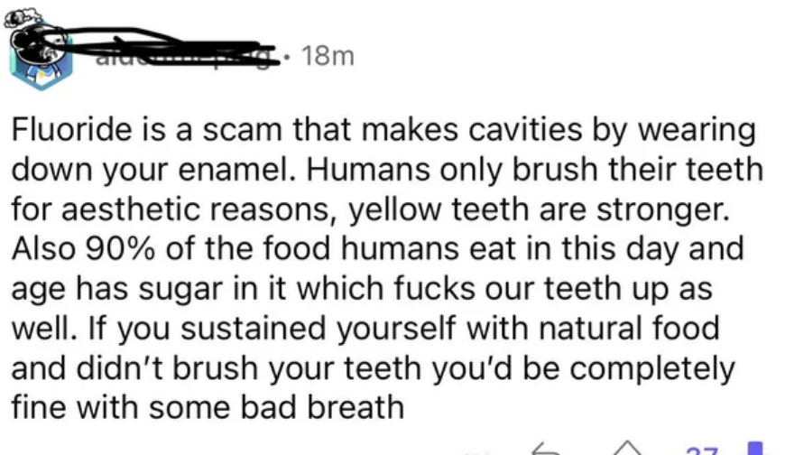 &quot;If you sustained yourself with natural food and didn&#x27;t brush your teeth you&#x27;d be completely fine with some bad breath.&quot;