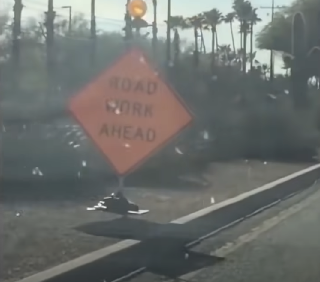 A sign that reads &quot;Road work ahead&quot; from the popular vine
