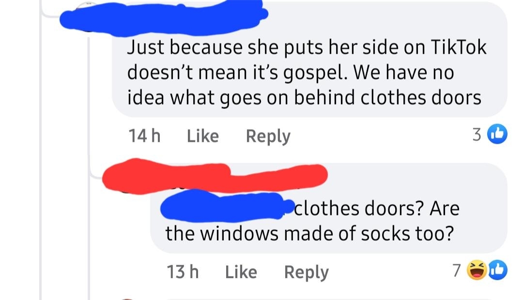 &quot;Just because she puts her side on TikTok doesn&#x27;t mean it&#x27;s gospel; we have no idea what goes on behind clothes doors&quot;