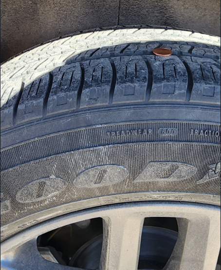 a penny on a tire