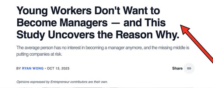 &quot;Young Workers Don&#x27;t Want to Become Managers&quot;