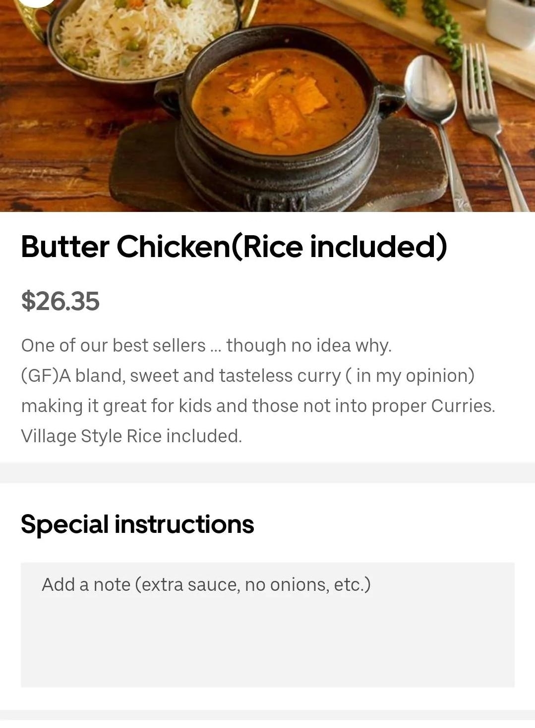 one of our best seller though no idea why, a bland sweet and tasteless curry