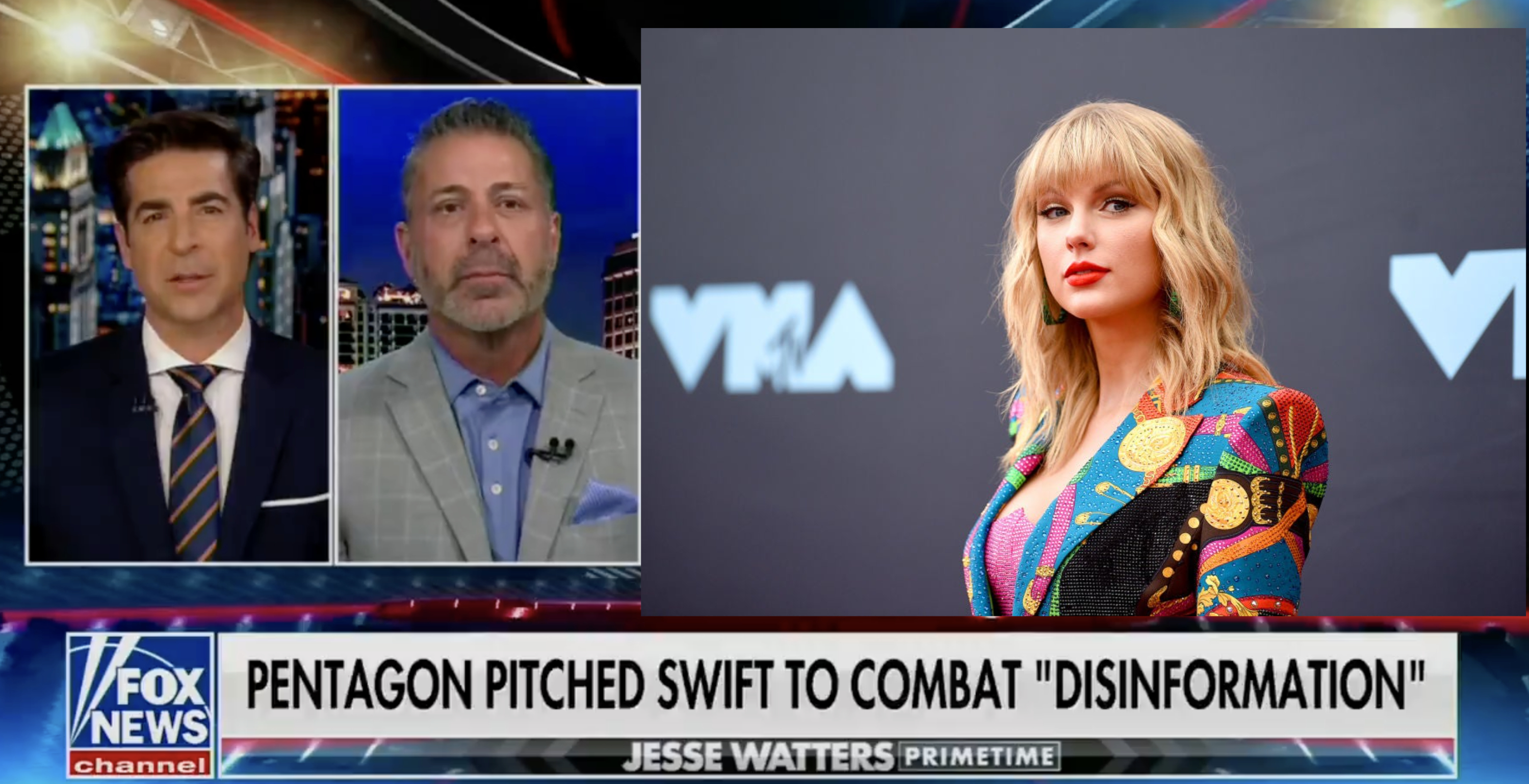 Fox chyron saying &quot;Pentagon pitched Swift to combat &#x27;disinformation&#x27;&quot;