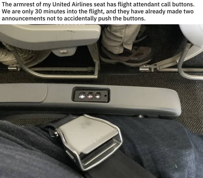 the buttons are on top of the arm rest
