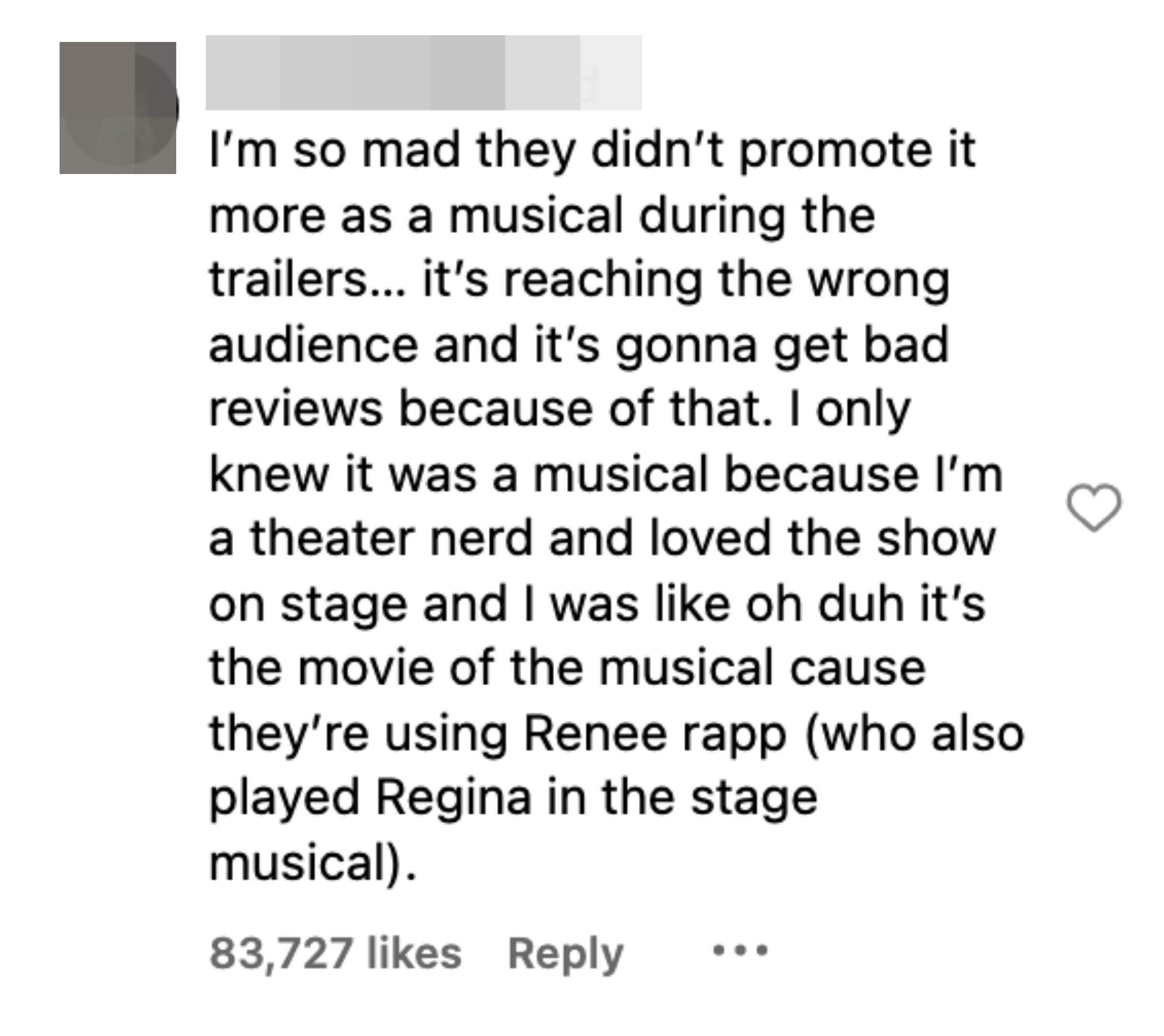 i&#x27;m so mad they didn&#x27;t promote it more as a musical during the trailers