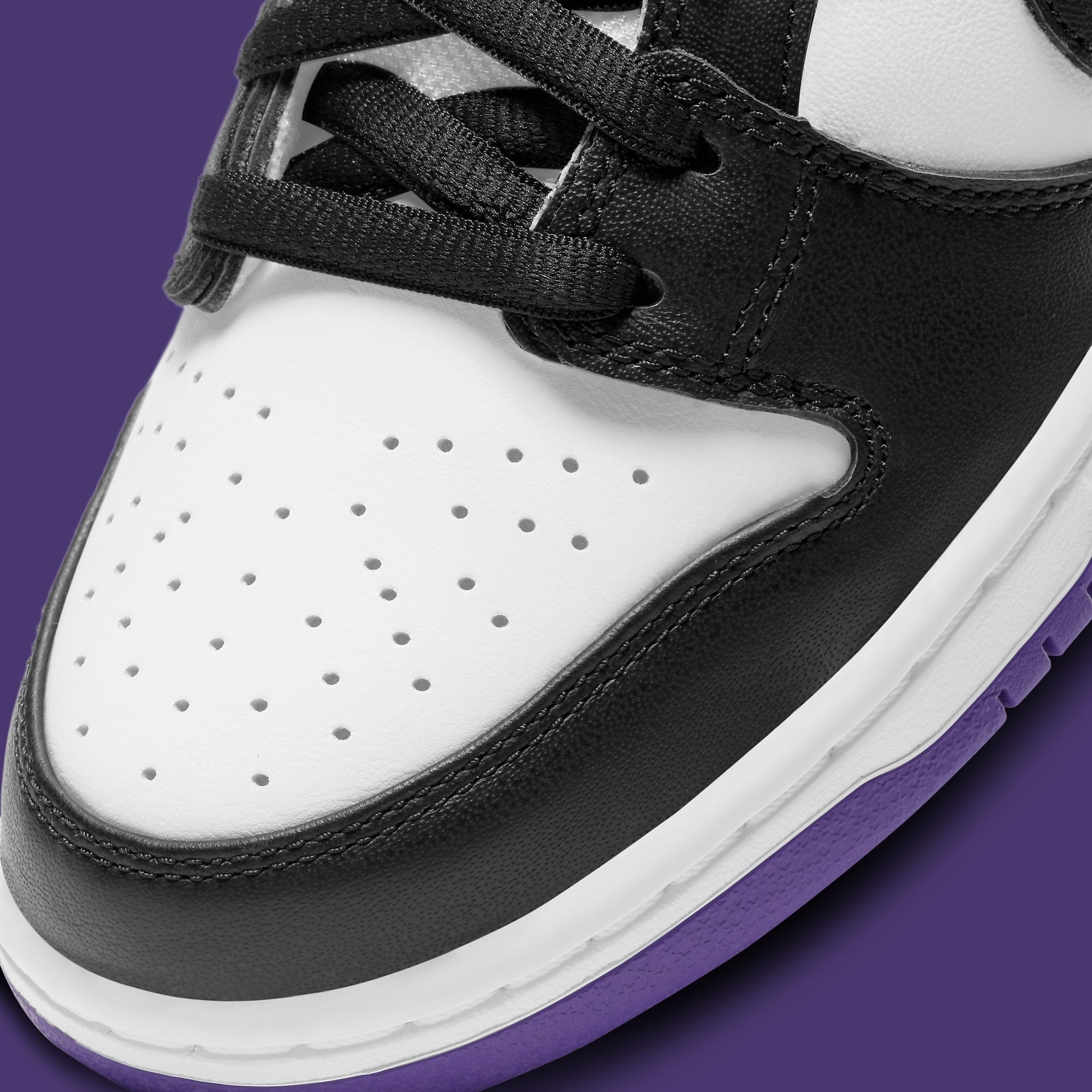 Nike SB Dunk Low Court Purple Release Date BQ6817-500 Toe Detail