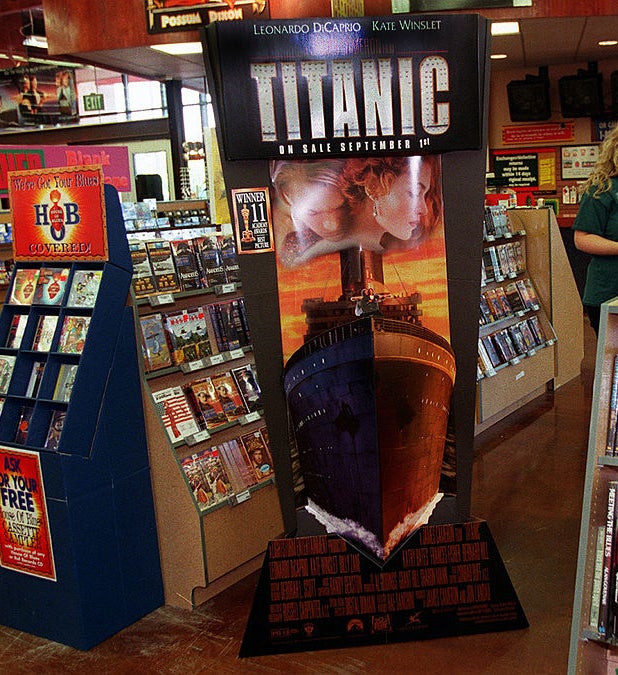 a large cutout for titanic