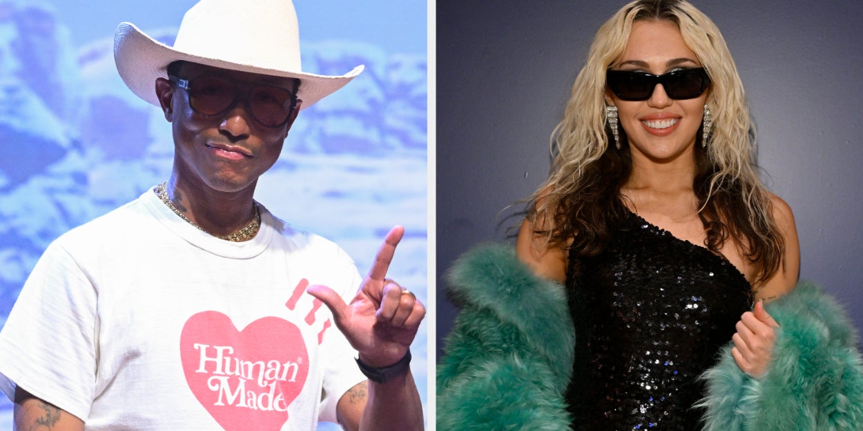 Pharrell Previews Unreleased Miley Cyrus Collab at Louis Vuitton Men's Fall-Winter  Show | Complex