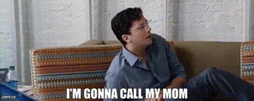 A man saying he&#x27;s going to call his mom