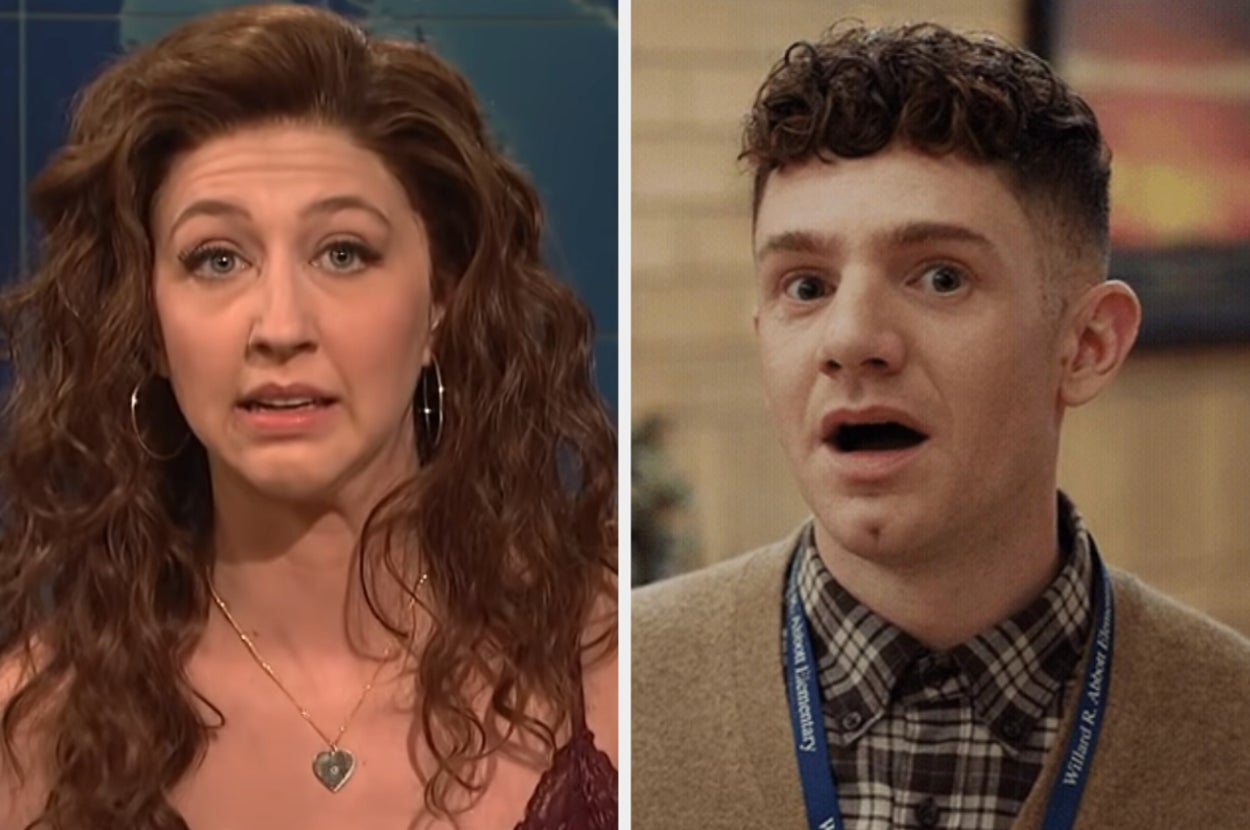 shocked heidi gardner and chris perfetti
