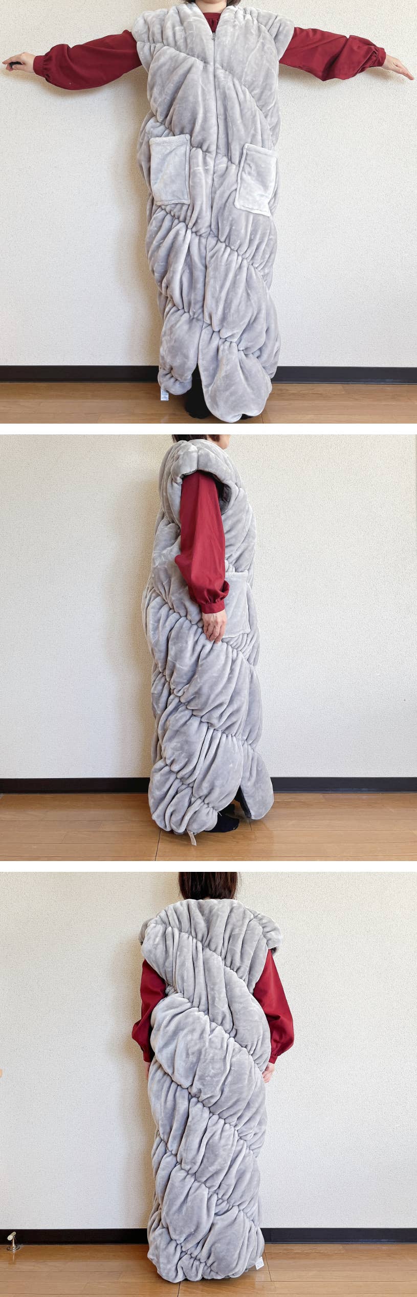カインズ 着る毛布 リバーシブル ロング カインズ】「すぐにポカポカ」「3つ購入した」レビュー大絶賛の