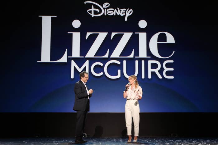 Hilary Duff onstage at an event for &quot;Lizzie McGuire&quot;