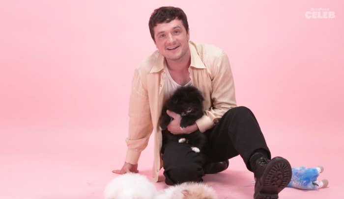 josh holding a puppy in his lap