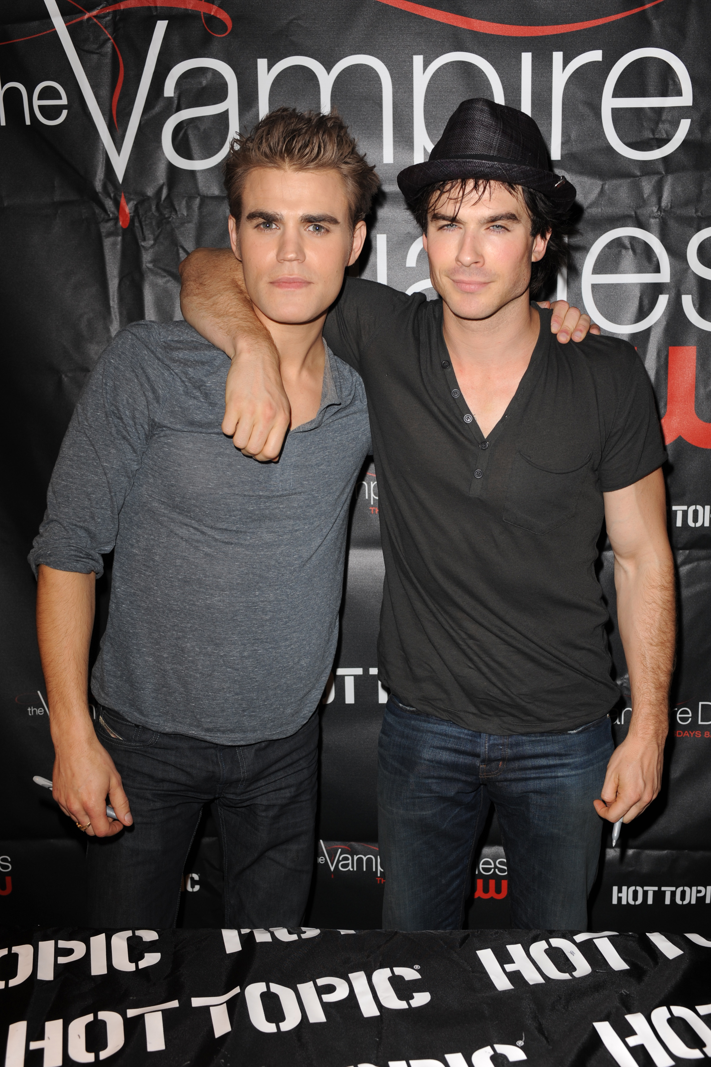 Ian and Paul Wesley at a media event