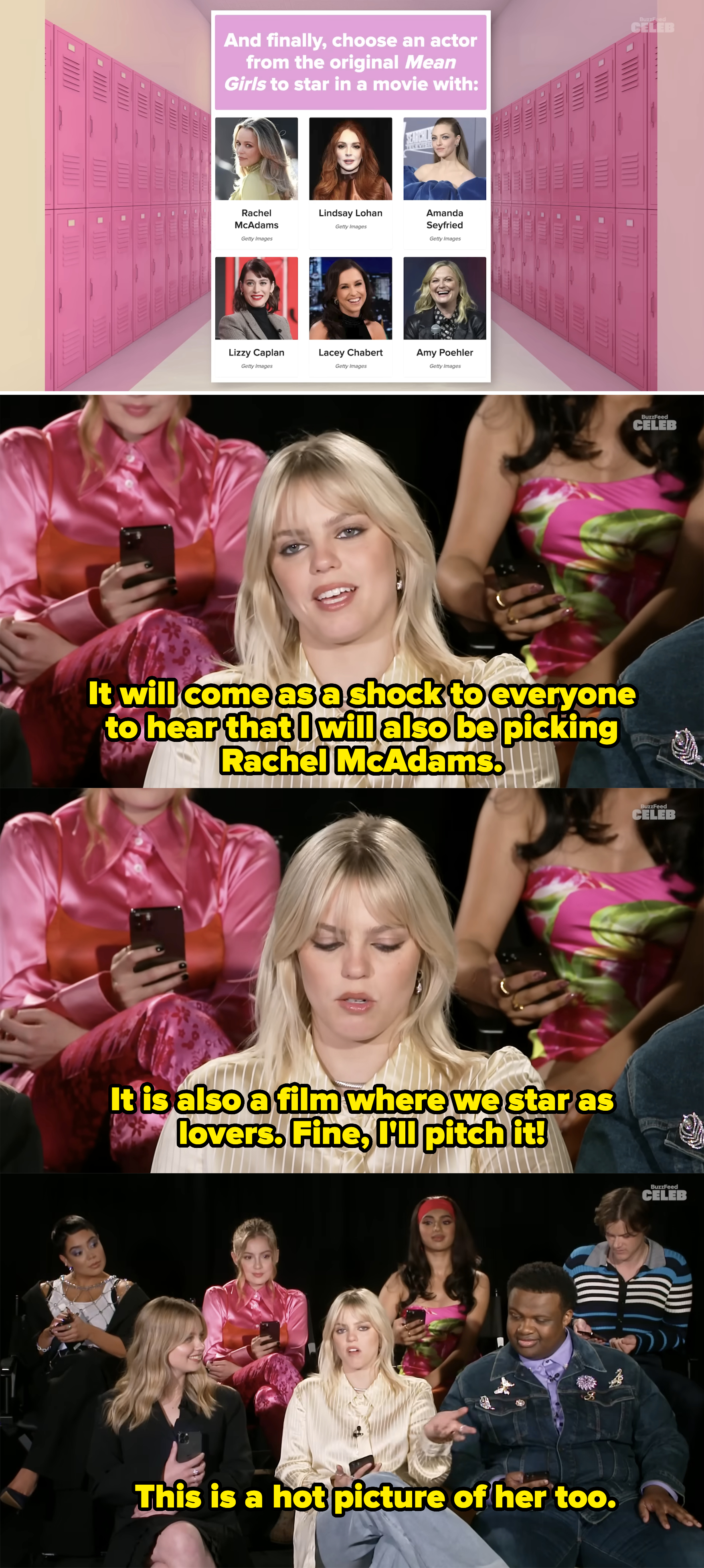 The cast of &quot;Mean Girls&quot; taking a BuzzFeed quiz