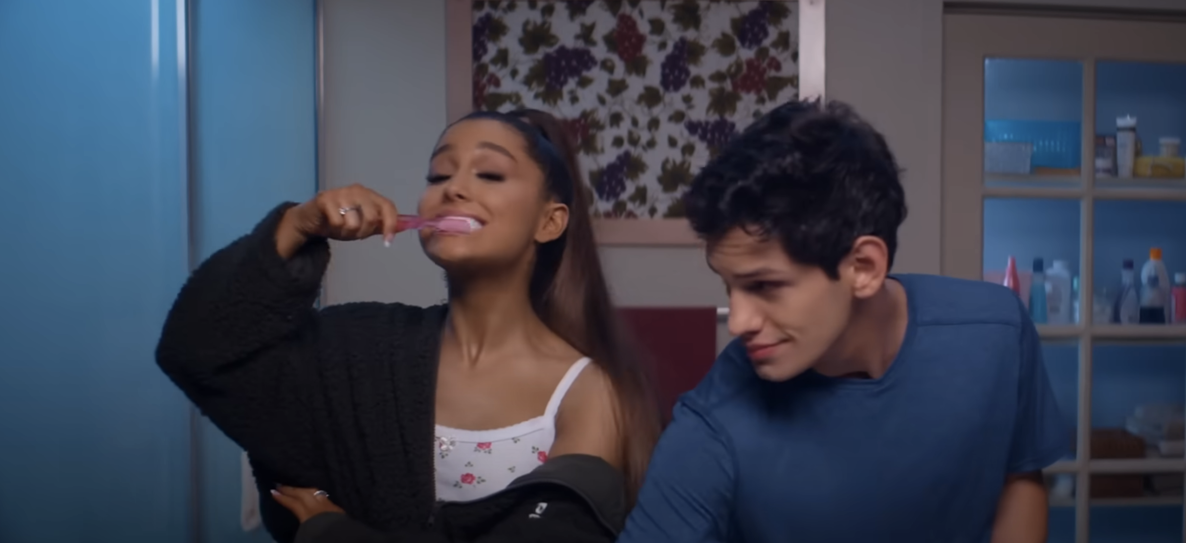 Screenshot from an Ariana Grande music video