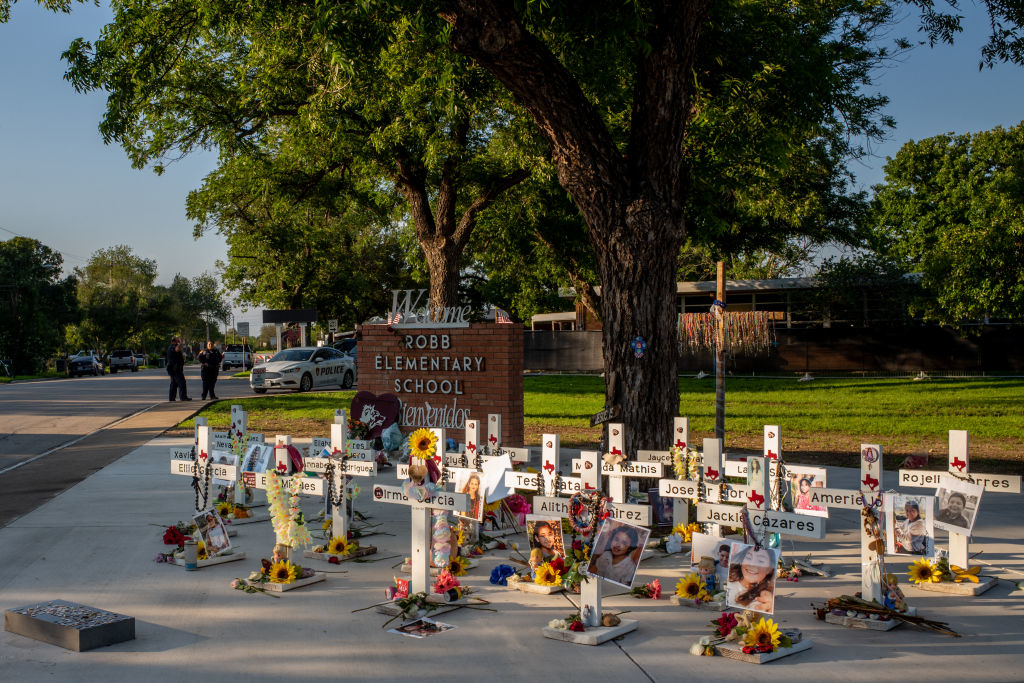 memorials for kids lost during a school shooting