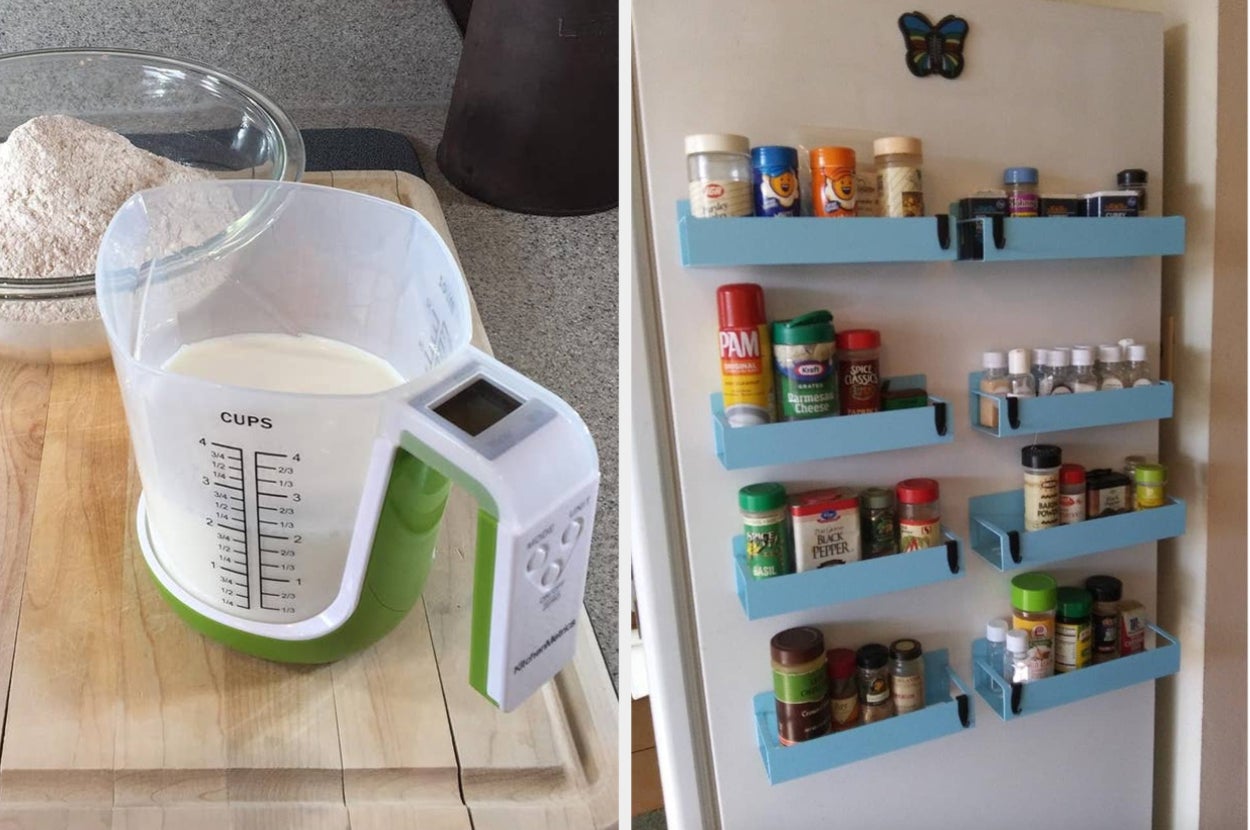 measuring cup and shelves 