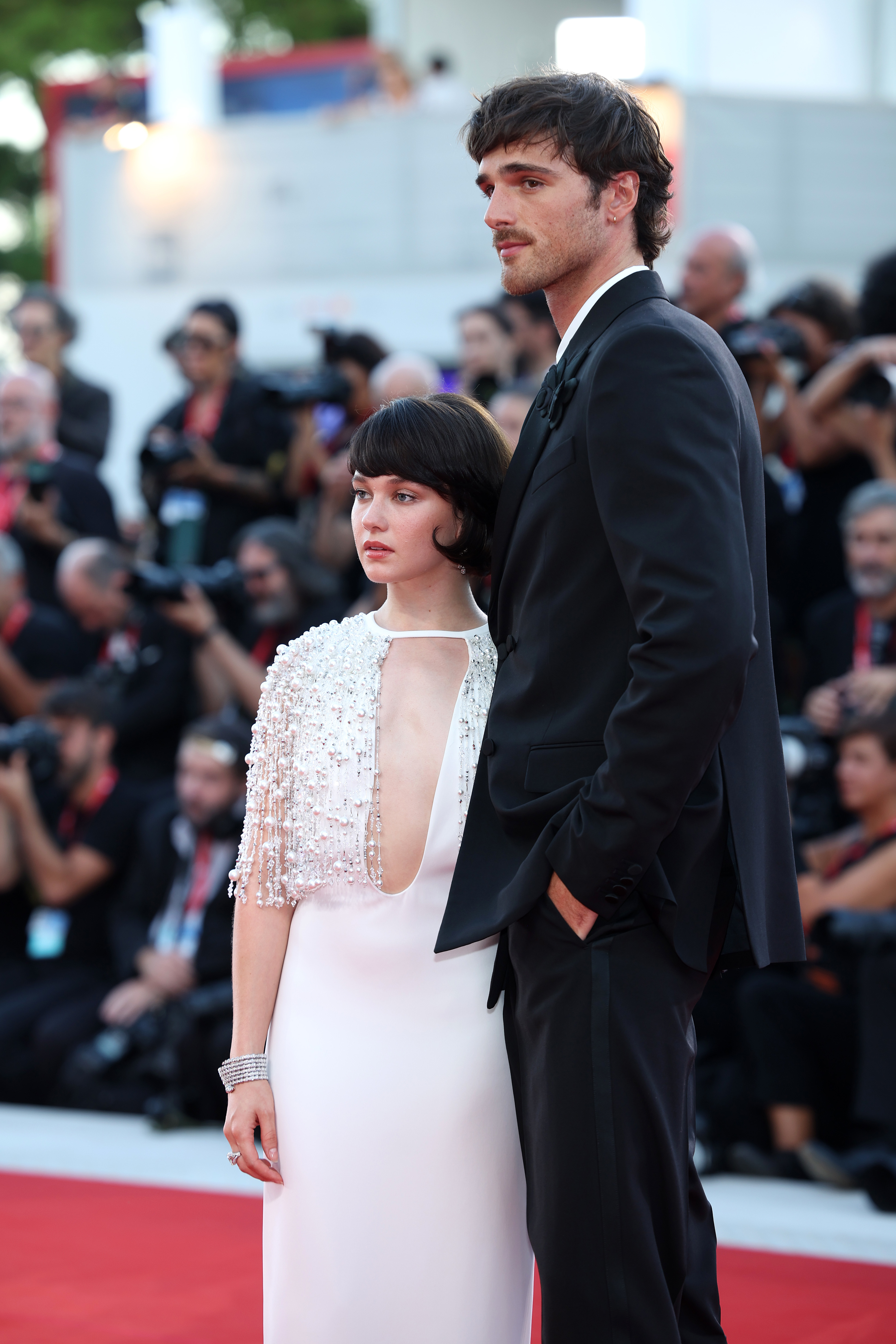 Jacob on the red carpet with his Priscilla costar Cailee Spaeny